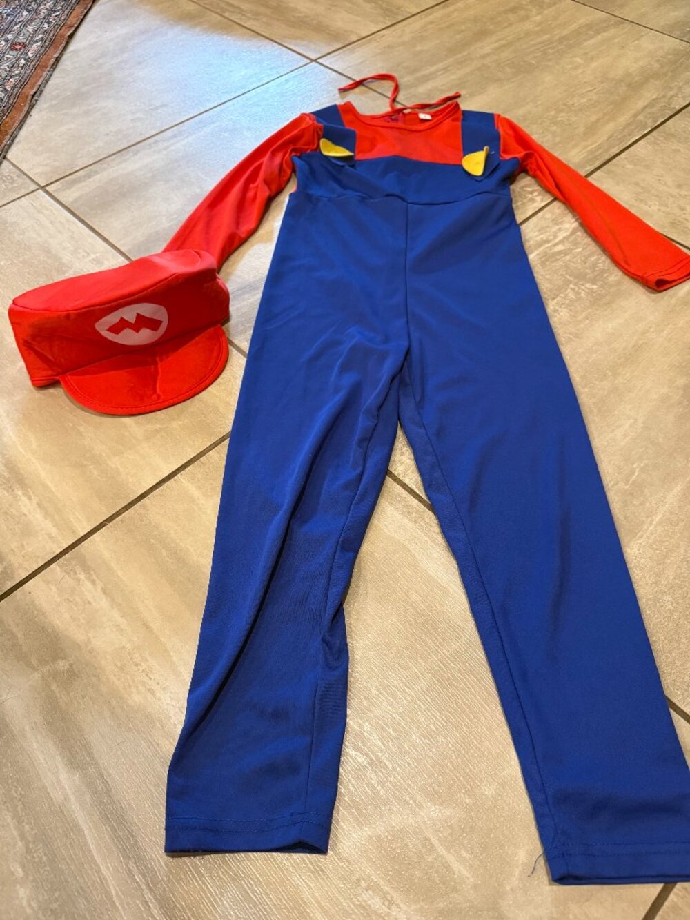 Super Mario Inspired Kids Costume Size 6/7 Jumpsuit & Hat
